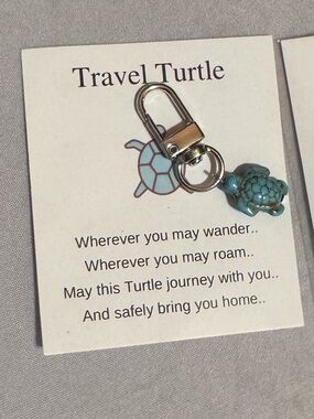 3 pack Turquoise Turtle Keychain Charm